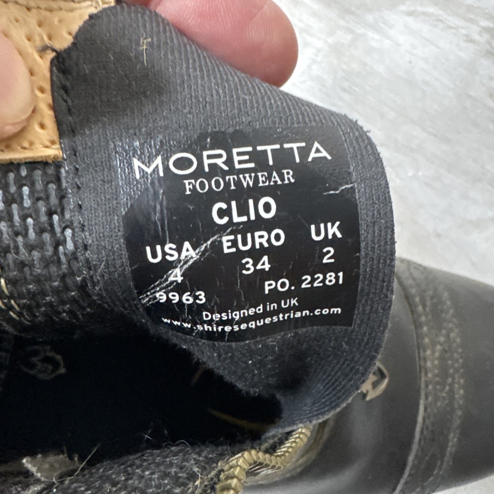 Moretta Action Flex Black Leather Women's Equestrian Riding Boot Size 4 Clio - Picture 9 of 10